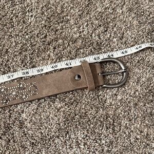 Studded Brown Belt With Silver Buckle